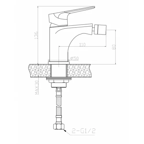 Смеситель для биде однорычажный WeltWasser WW MX  ODER 408, изображение 2