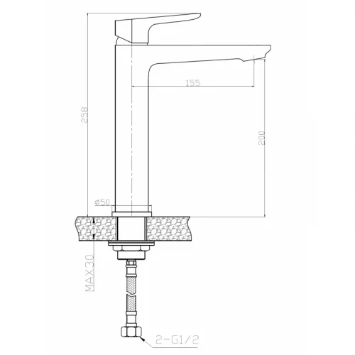 Смеситель для умывальника однорычажный, высокий WeltWasser WW MX  ODER 415, изображение 2