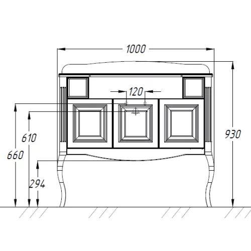 Тумба с раковиной напольная с мраморной столешницей Opadiris  ЛАУРА 100 Белый матовый с бежевой патиной/swarovski золото, Выбрать цвет: Белый/золото, изображение 7