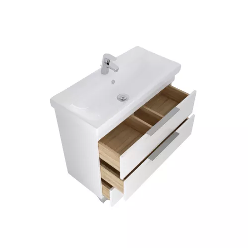 Тумба напольная без  раковины 1Marka Gaula 3 ящика, Выбрать размер: 60, Выбрать цвет: Белый, изображение 2