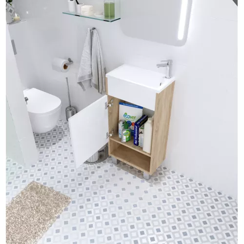 Тумба напольная с раковиной 1Marka Lira, Выбрать цвет: Дуб Сонома, изображение 11