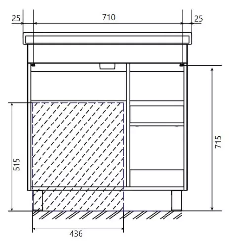 Тумба напольная без  раковины  1Marka Gaula 80 , 3 ящика и 1дверца, Выбрать цвет: Белый, изображение 9