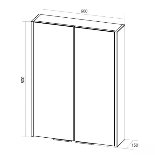 Зеркальный шкаф 1Marka Gaula, Выбрать размер: 60, Выбрать цвет: Черный, изображение 5