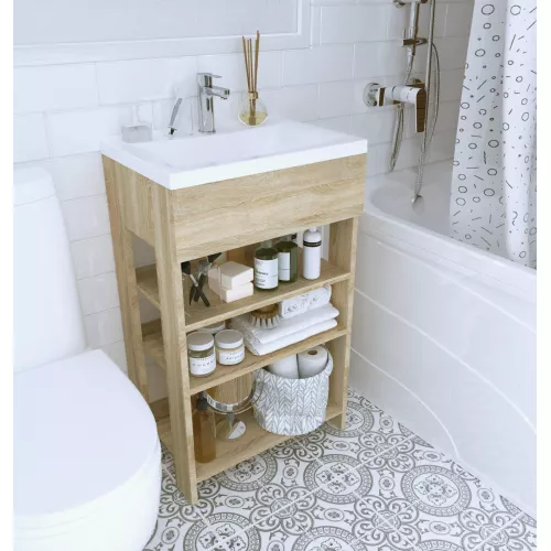 Тумба напольная с раковиной 1Marka Revo с 3 полками, изображение 7