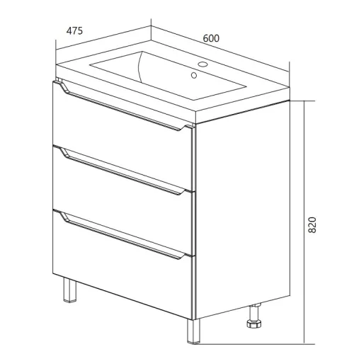 Тумба напольная без раковины 1Marka Кода, Выбрать размер: 60, изображение 11