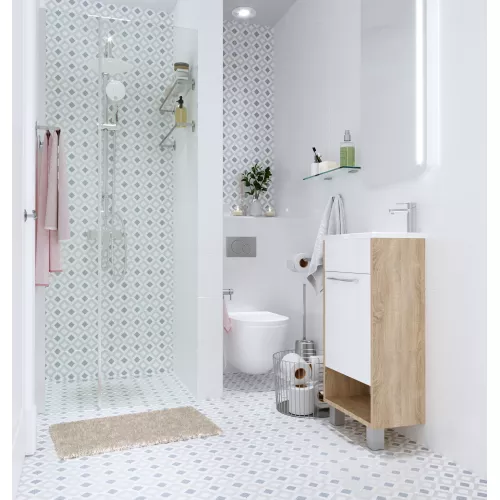 Тумба напольная с раковиной 1Marka Lira, Выбрать цвет: Дуб Сонома, изображение 10