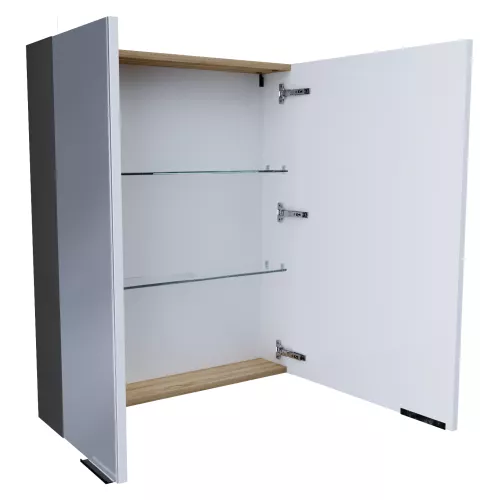 Зеркальный шкаф 1Marka Gaula, Выбрать размер: 60, Выбрать цвет: Черный, изображение 2