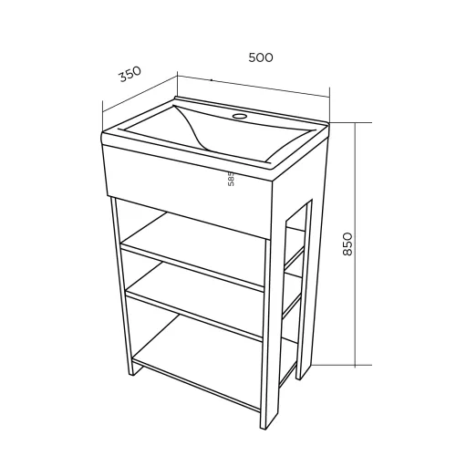 Тумба напольная с раковиной 1Marka Revo с 3 полками, изображение 8