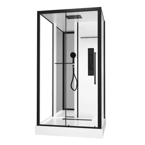 Душевые кабины и сауны: Душевая кабина без пара Black&White G8028 115х90 см прямоугольная 1 в магазине Акватория