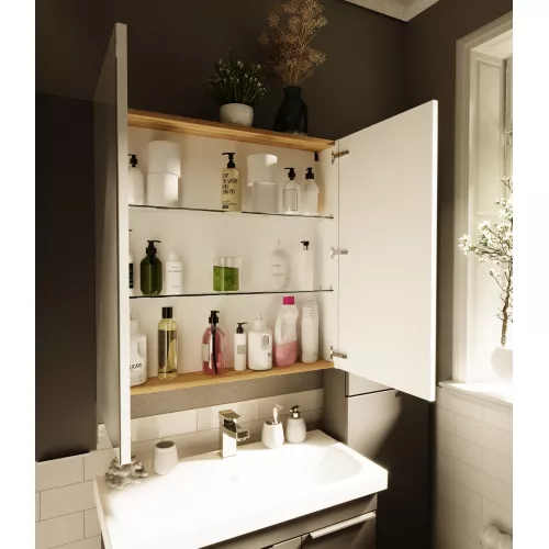 Зеркальный шкаф 1Marka Gaula, Выбрать размер: 60, Выбрать цвет: Черный, изображение 4