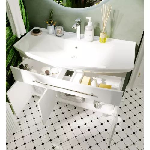 Тумба напольная с раковиной 1Marka Lina New, Выбрать размер: 105, изображение 3