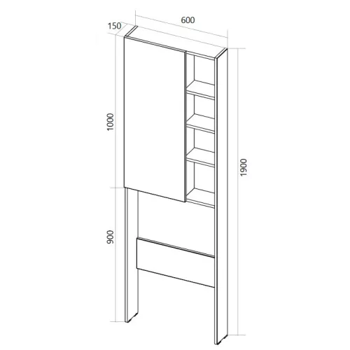 Шкаф напольный 1Marka Gaula 60, Выбрать цвет: Белый, изображение 6