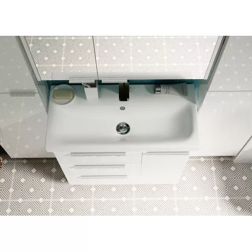 Тумба напольная без  раковины  1Marka Gaula 80 , 3 ящика и 1дверца, Выбрать цвет: Белый, изображение 3