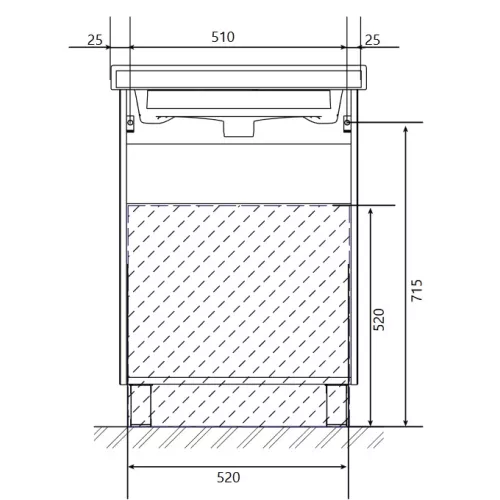 Тумба напольная без  раковины 1Marka Gaula 3 ящика, Выбрать размер: 60, Выбрать цвет: Белый, изображение 7