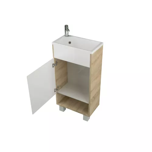 Тумба напольная с раковиной 1Marka Lira, Выбрать цвет: Дуб Сонома, изображение 8