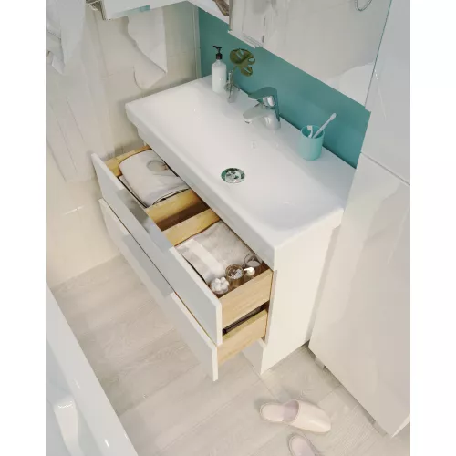 Тумба напольная без  раковины 1Marka Gaula 3 ящика, Выбрать размер: 60, Выбрать цвет: Белый, изображение 5