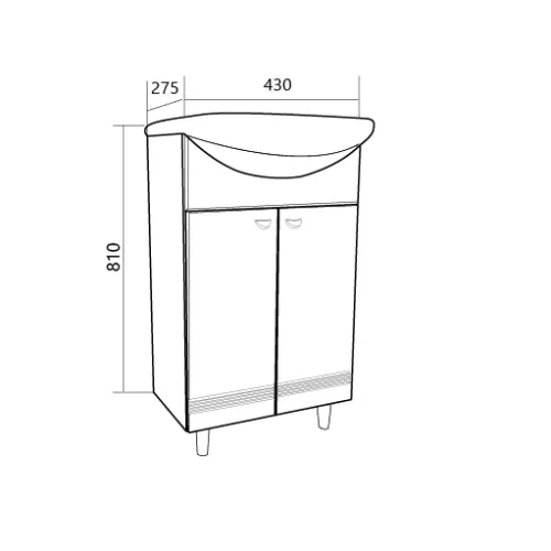 Тумба напольная без  раковины 45/50 1Marka Story с дверцами, Выбрать размер: 45, изображение 6
