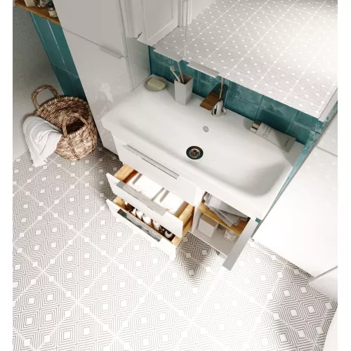 Тумба напольная без  раковины  1Marka Gaula 80 , 3 ящика и 1дверца, Выбрать цвет: Белый, изображение 4