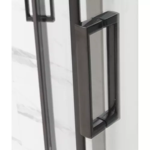 Душевая кабина Frank F412/2 Black L/R высокий поддон, Цвет стекла: прозрачное, Цвет профиля: Черный, Тип поддона: Высокий, Выбрать размер: 120х80, Внешний вид: без крыши, Ориентация: левая, изображение 8