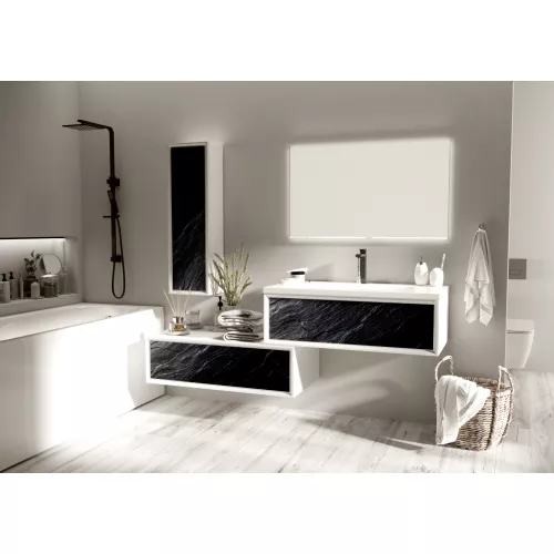 Пенал подвесной Marka One Milacco , Ориентация: левая, Выбрать цвет: Черный камень, изображение 2