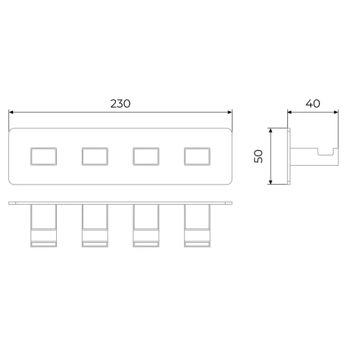 Вешалка-4 крючка Timo Selene, Выбрать цвет: Хром, изображение 2