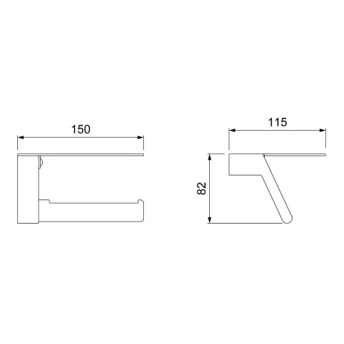 Бумагодержатель с полкой для телефона Timo Selene, Выбрать цвет: Черный, изображение 3