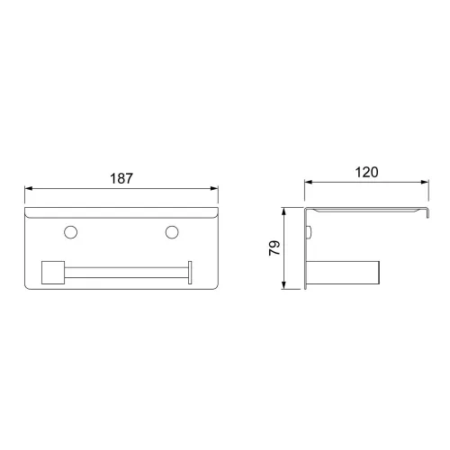 Бумагодержатель с полкой для телефона Timo Selene, Выбрать цвет: Хром, изображение 3