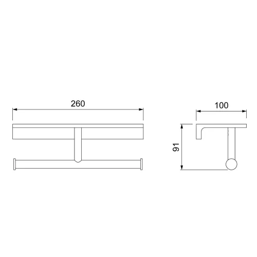 Бумагодержатель двойной с полкой для телефона Timo Selene, Выбрать цвет: Хром, изображение 3