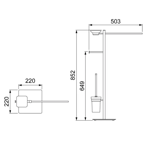 Стойка в ванную комнату Timo Selene, Выбрать цвет: Хром, изображение 5