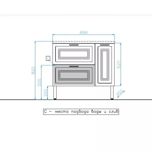 Тумба напольная с раковиной Style Line Альба (2 ящ./корзина) Барселона 90 Левая, Люкс, белый, PLUS, Ориентация: левая, изображение 9