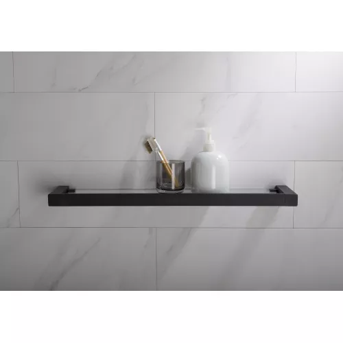 Полка в ванную стеклянная Timo Selene, Выбрать цвет: Черный, изображение 4