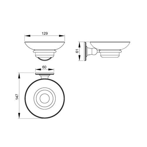 Мыльница круглая со стеклом Timo Nelson, Выбрать цвет: Хром, изображение 2