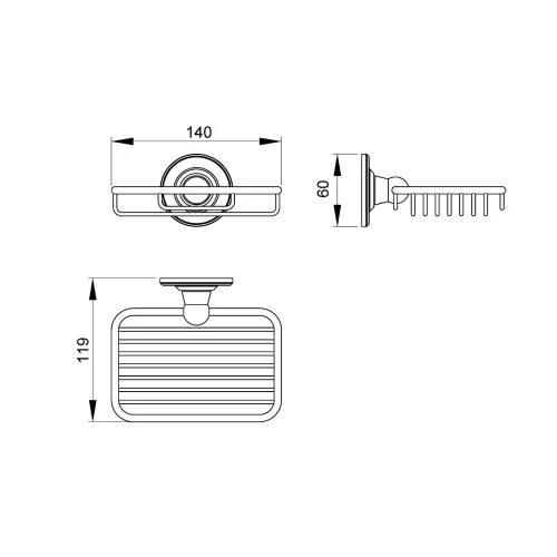Мыльница прямоугольная Timo Nelson, Выбрать цвет: Хром, изображение 2