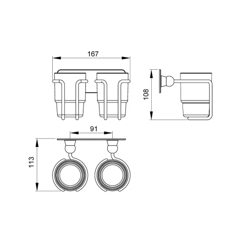 Стакан для зубных щеток двойной Timo Nelson, Выбрать цвет: Антик, изображение 2
