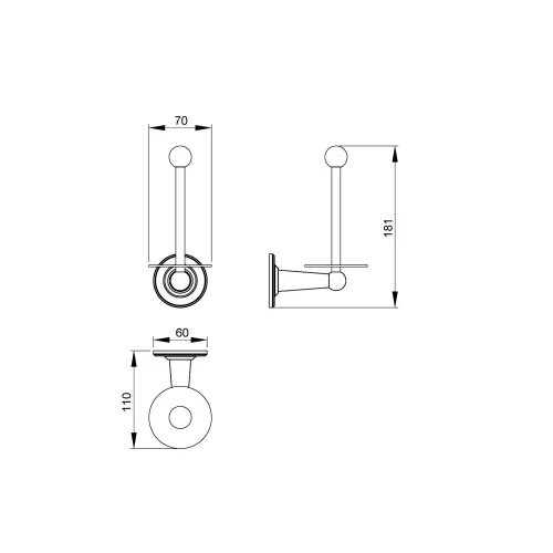Бумагодержатель Timo Nelson 150044, Выбрать цвет: Хром, изображение 2