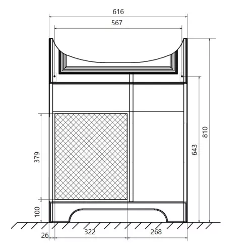 Тумба напольная без  раковины 1Marka Прованс, Выбрать размер: 65, изображение 6
