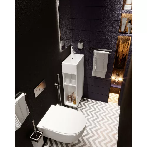 Тумба напольная с раковиной 1Marka Laura 1 дверь, Выбрать цвет: Белый, изображение 6