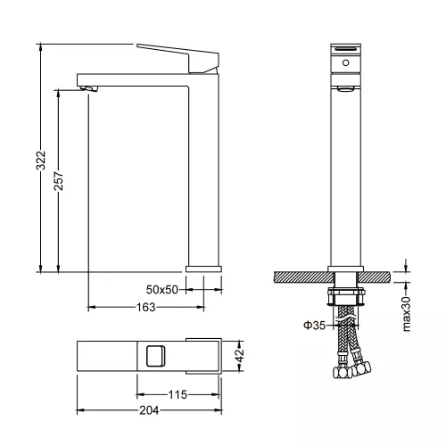 Смеситель для раковины-чаши Timo Briana 7111/17F, Выбрать цвет: Золото, изображение 2