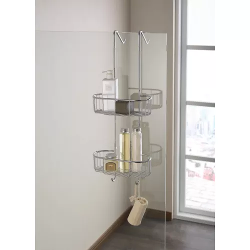 Полка двойная с крючком Timo Nelson, Выбрать цвет: Хром, изображение 2