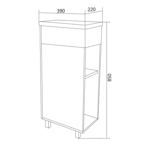 Тумба напольная с раковиной 1Marka Laura 1 дверь, Выбрать цвет: Белый, изображение 11