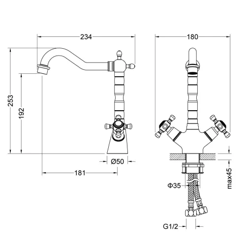 Смеситель для раковины Timo Nelson 0143/03F, изображение 4