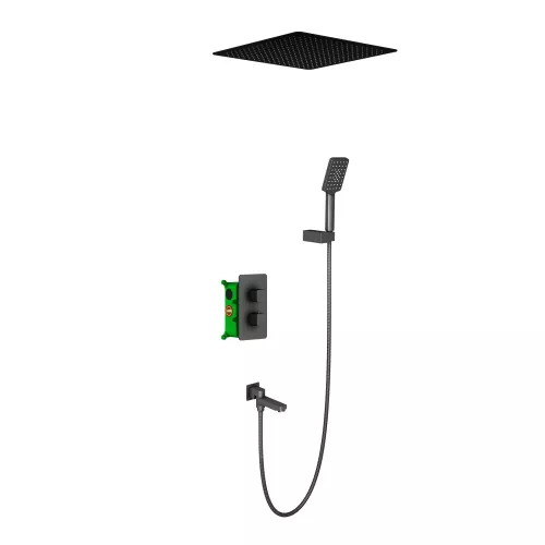 Душевая система встроенная с термостатом Timo Petruma SX-5019, Выбрать цвет: Черный