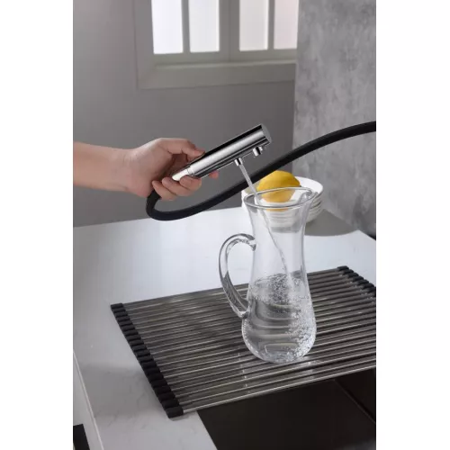 Смеситель для кухни с подключением фильтра и выдвижной лейкой Timo Saona 2356/00FL, Выбрать цвет: Хром, изображение 6