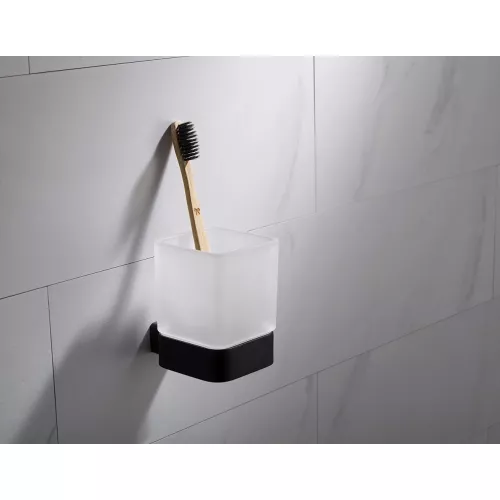Стакан для зубных щеток Timo Selene квадратный, Выбрать цвет: Черный, изображение 2