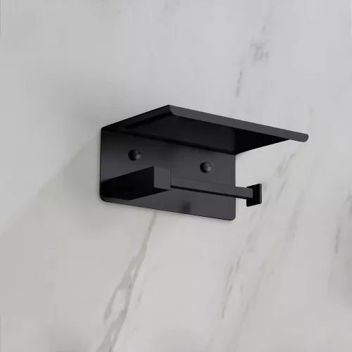 Бумагодержатель с полкой для телефона Timo Selene, Выбрать цвет: Черный, изображение 3