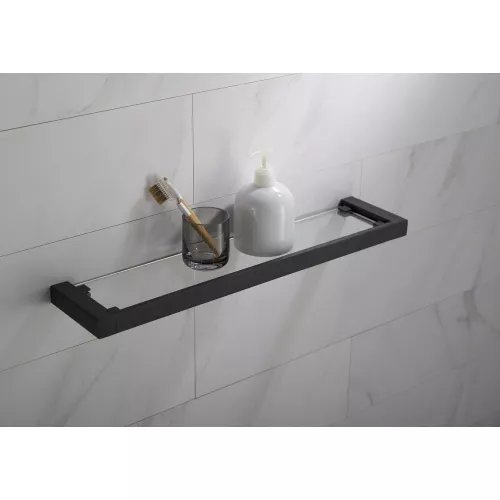 Полка в ванную стеклянная Timo Selene, Выбрать цвет: Черный, изображение 2