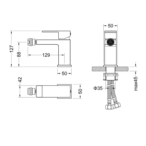 Смеситель для биде Timo Selene 2062/17F, Выбрать цвет: Золото, изображение 2