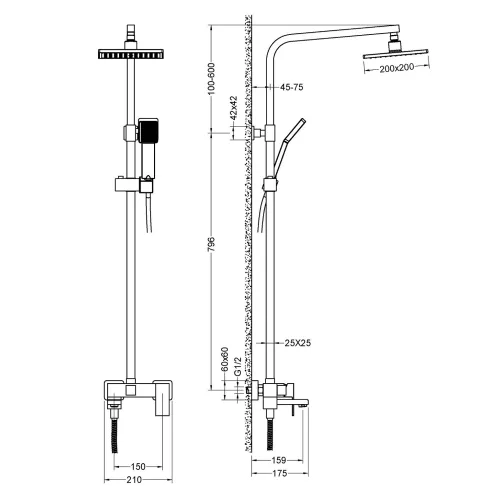 Душевая система Timo Selene SX-2013, Выбрать цвет: Золото, изображение 3