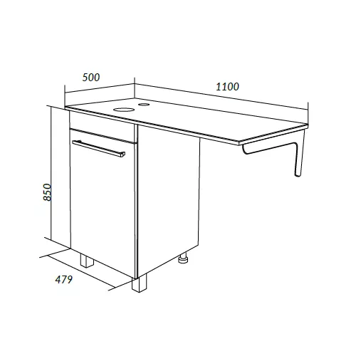 Cтолешница 110 под стиральную машину Wash 1Marka, Выбрать цвет: Дуб Сонома, изображение 5