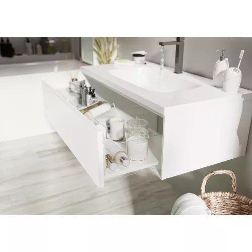 Тумба подвесная с раковиной 1 Marka  Milacco , Выбрать цвет: Белый, изображение 2